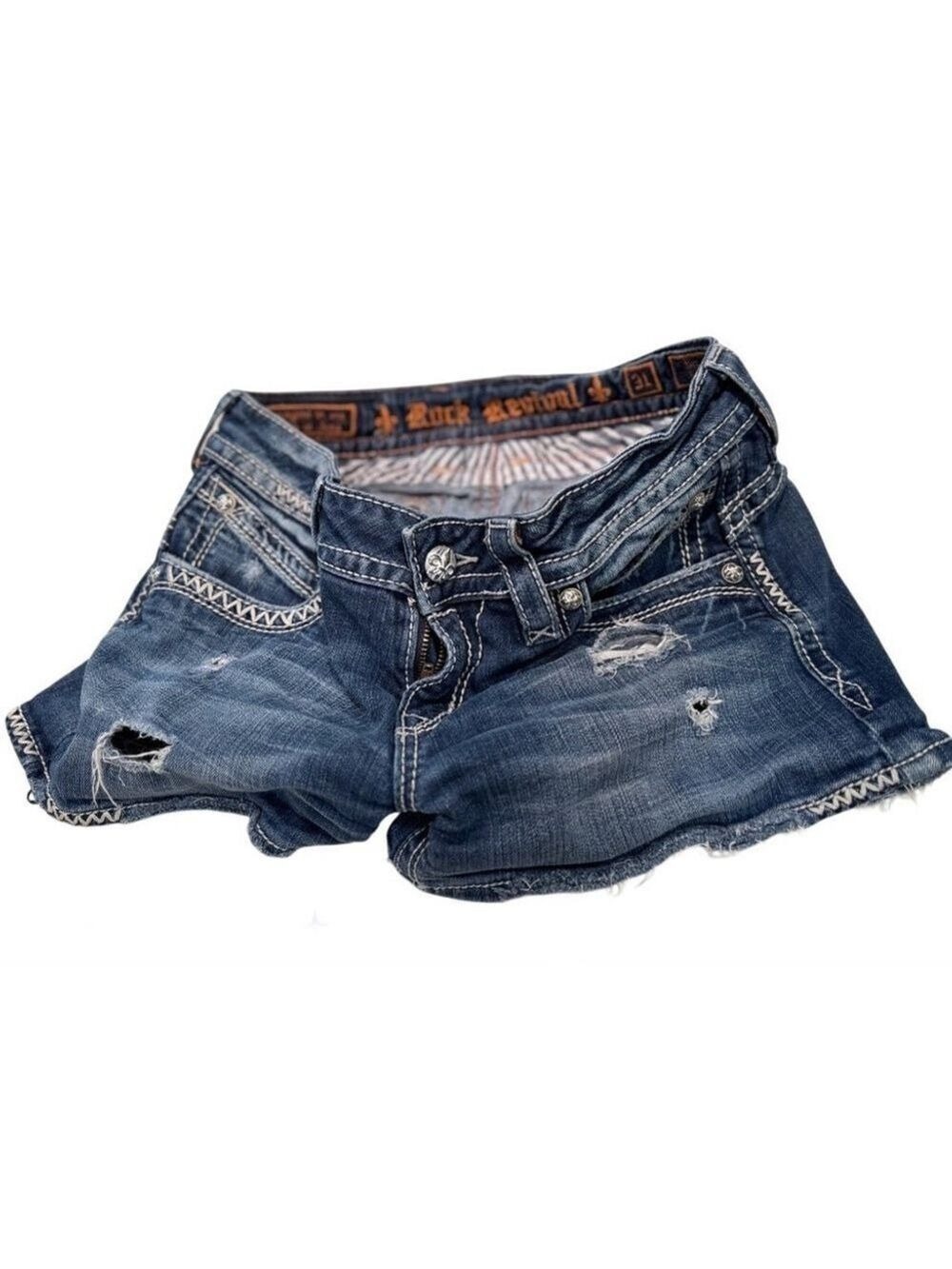 Rock Revival Becky Denim Shorts Size 31 - Picture 3 of 10